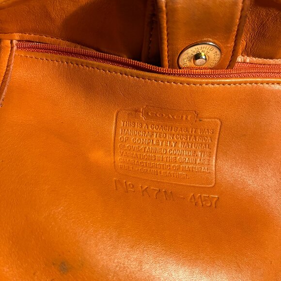 Coach Vintage 4157 - Orange Leather Bag - Picture 10 of 13